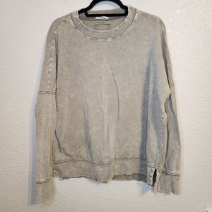 Talulah size M Cuff Oversized beige tan  Distressed Sweatshirt Sweater